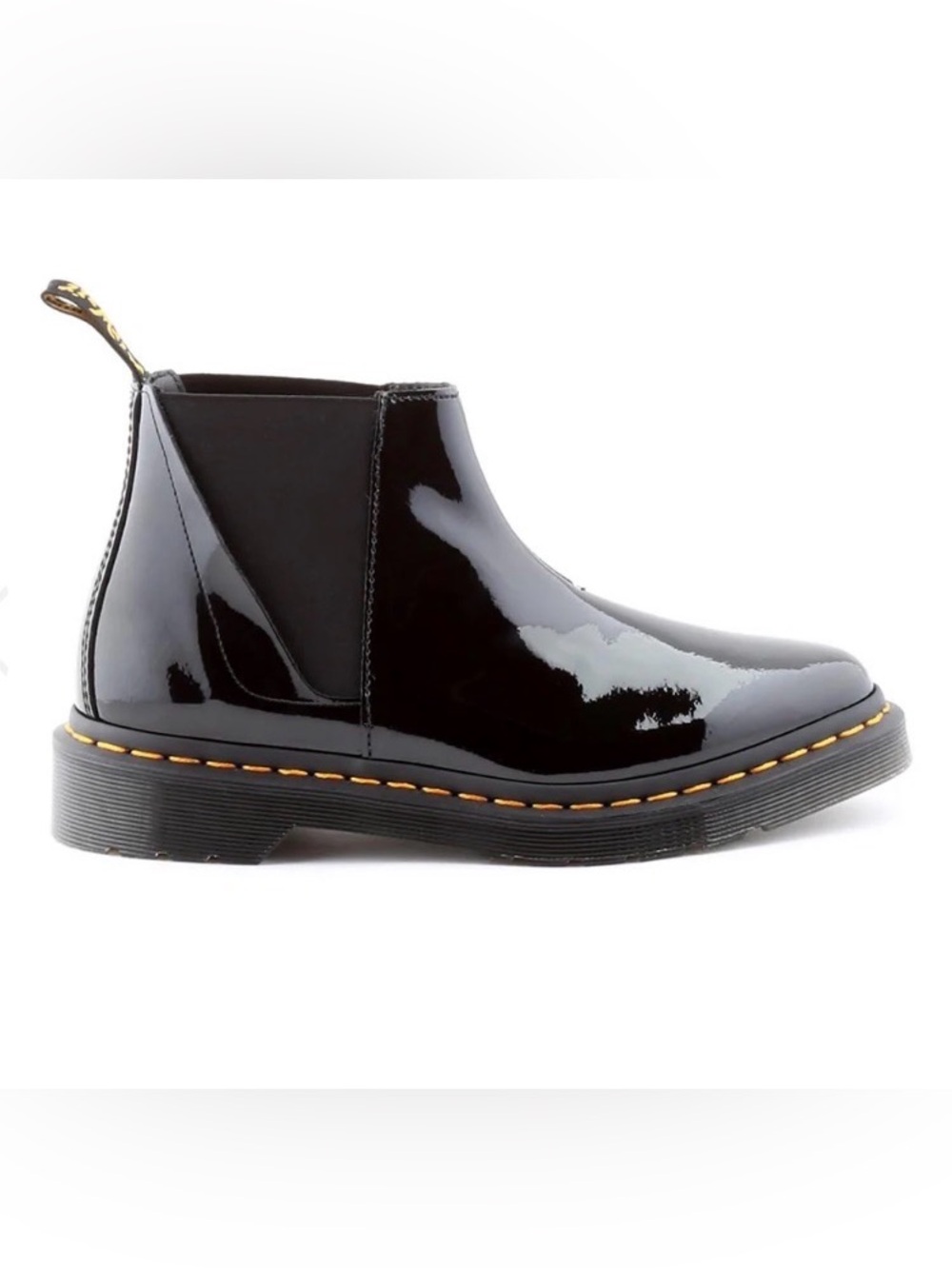 Doc Martens Bianca Boots Ankle Bootie US 7 Patent Leather Biker Grunge Utility